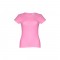 THC SOFIA. T-shirt sfiancata da donna in cotone - Rosa chiaro