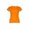 THC SOFIA. T-shirt sfiancata da donna in cotone - Arancione