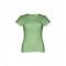 THC SOFIA. T-shirt sfiancata da donna in cotone - Giada verde