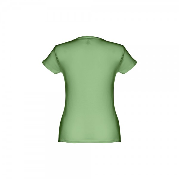 THC SOFIA. T-shirt sfiancata da donna in cotone - Giada verde