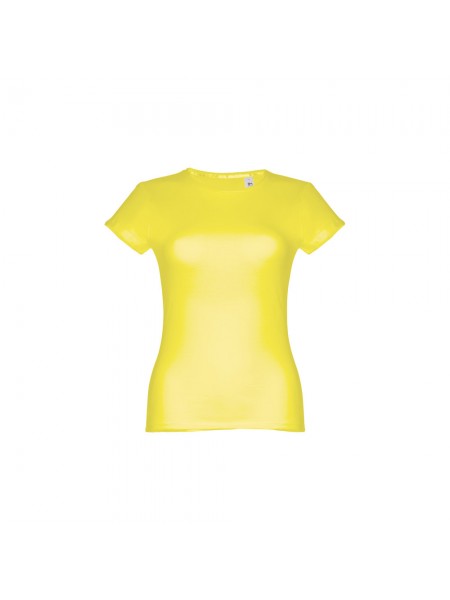 THC SOFIA. T-shirt sfiancata da donna in cotone - Giallo limone THC SOFIA. T-shirt sfiancata da donna in cotone - Giallo limone
