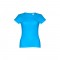 THC SOFIA. T-shirt sfiancata da donna in cotone - Azzurro mare