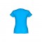THC SOFIA. T-shirt sfiancata da donna in cotone - Azzurro mare