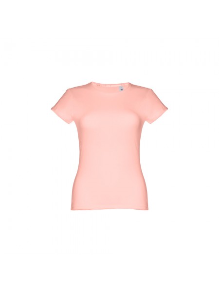 THC SOFIA. T-shirt sfiancata da donna in cotone - Rosso salmone THC SOFIA. T-shirt sfiancata da donna in cotone - Rosso salmone