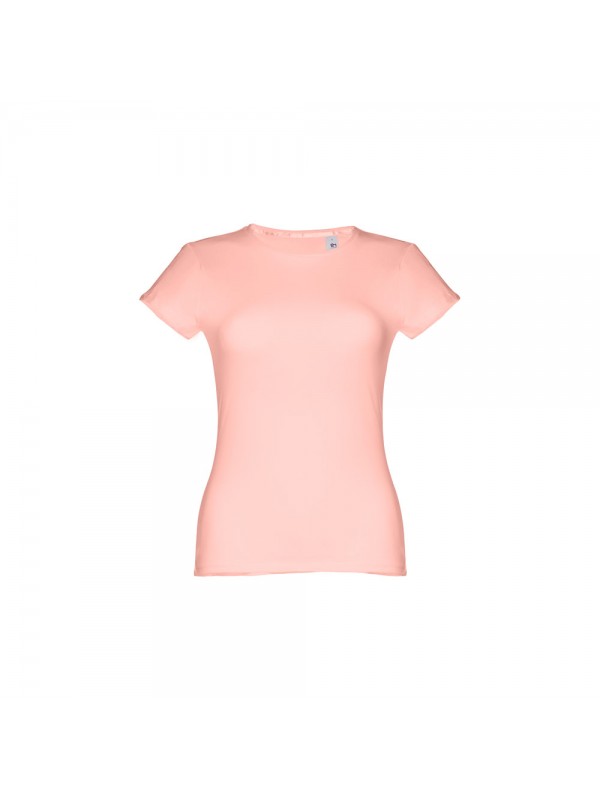 THC SOFIA. T-shirt sfiancata da donna in cotone - Rosso salmone THC SOFIA. T-shirt sfiancata da donna in cotone - Rosso salmone