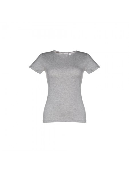 THC SOFIA. T-shirt sfiancata da donna in cotone - Grigio chiaro mélange THC SOFIA. T-shirt sfiancata da donna in cotone - Grigio chiaro mélange