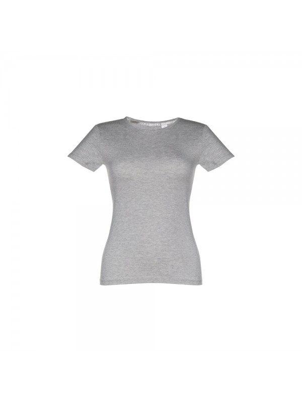 THC SOFIA. T-shirt sfiancata da donna in cotone - Grigio chiaro mélange THC SOFIA. T-shirt sfiancata da donna in cotone - Grigio chiaro mélange