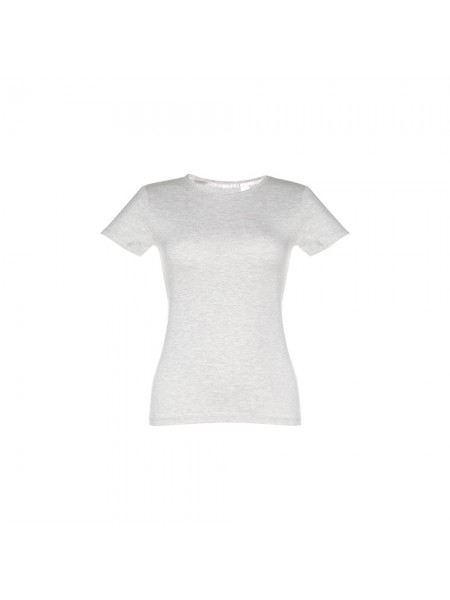 THC SOFIA. T-shirt sfiancata da donna in cotone - Bianco mélange THC SOFIA. T-shirt sfiancata da donna in cotone - Bianco mélange