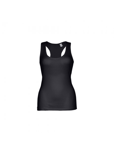 THC TIRANA. T-shirt da donna senza maniche in cotone - Nero THC TIRANA. T-shirt da donna senza maniche in cotone - Nero