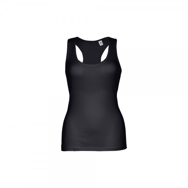 THC TIRANA. T-shirt da donna senza maniche in cotone - Nero
