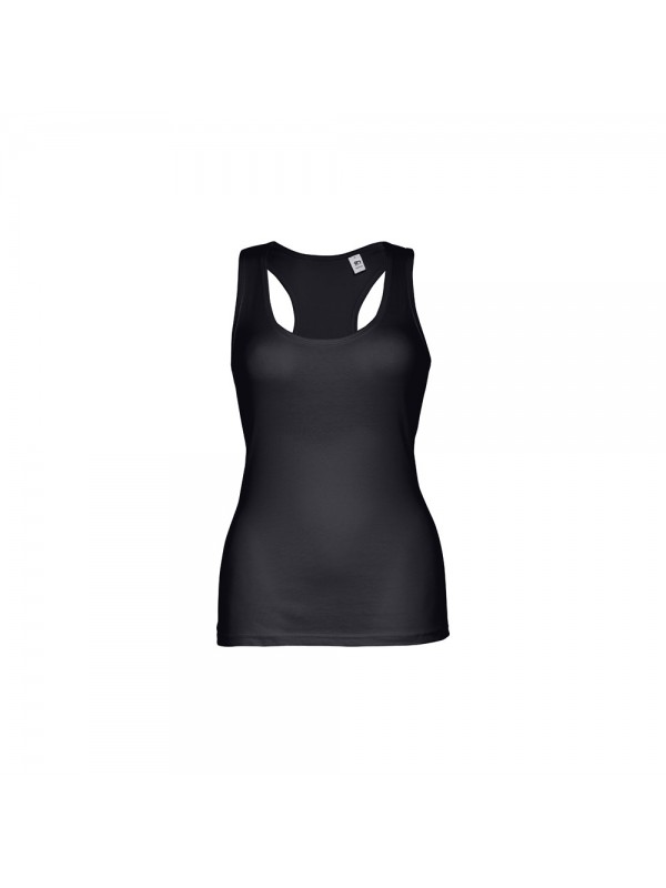 THC TIRANA. T-shirt da donna senza maniche in cotone - Nero THC TIRANA. T-shirt da donna senza maniche in cotone - Nero