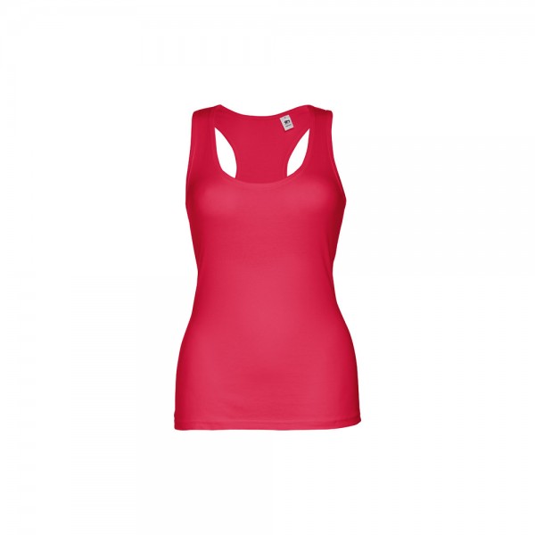 THC TIRANA. T-shirt da donna senza maniche in cotone - Rosso