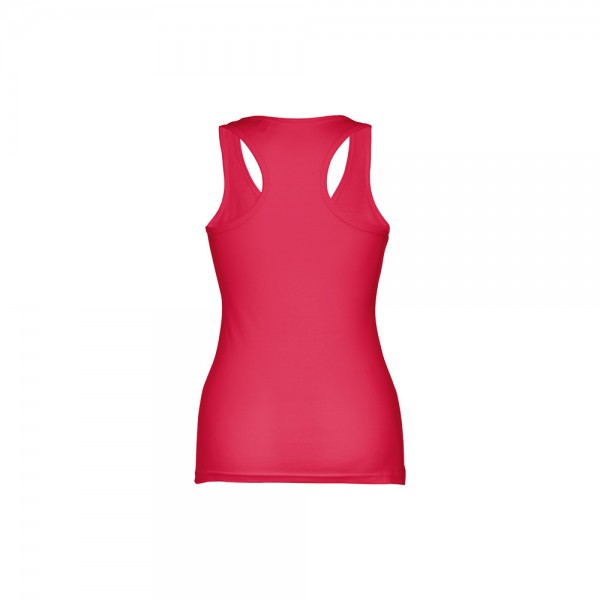 THC TIRANA. T-shirt da donna senza maniche in cotone - Rosso