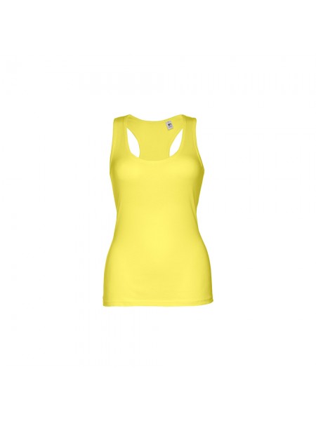 THC TIRANA. T-shirt da donna senza maniche in cotone - Giallo limone THC TIRANA. T-shirt da donna senza maniche in cotone - Giallo limone