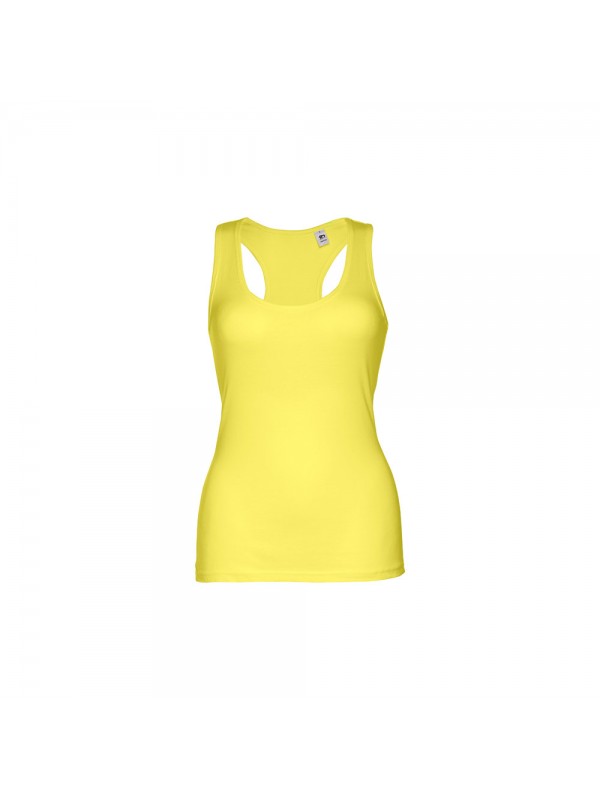 THC TIRANA. T-shirt da donna senza maniche in cotone - Giallo limone THC TIRANA. T-shirt da donna senza maniche in cotone - Giallo limone