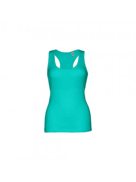 THC TIRANA. T-shirt da donna senza maniche in cotone - Verde turchese