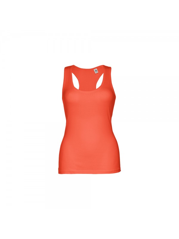 THC TIRANA. T-shirt da donna senza maniche in cotone - Arancione corallo THC TIRANA. T-shirt da donna senza maniche in cotone - Arancione corallo