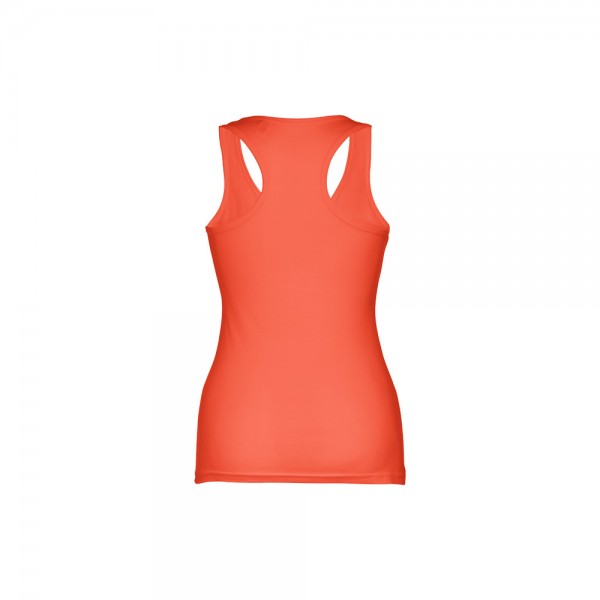 THC TIRANA. T-shirt da donna senza maniche in cotone - Arancione corallo