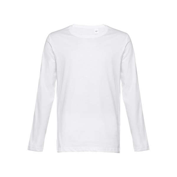 THC BUCHAREST WH. T-shirt da uomo in cotone a maniche lunghe - Bianco