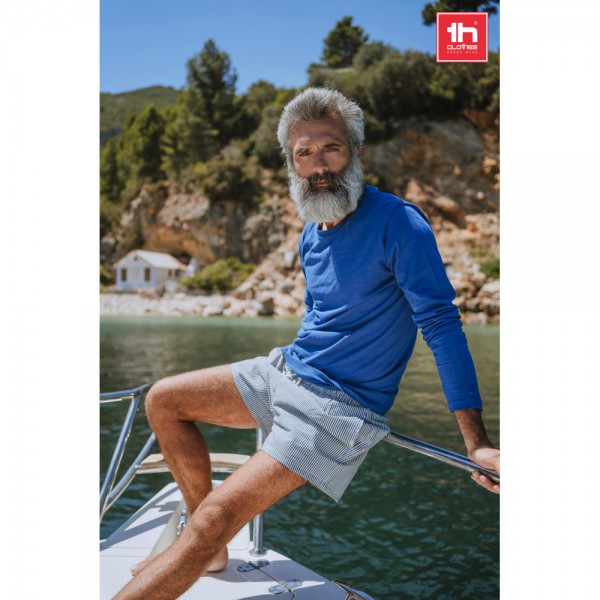 THC BUCHAREST. T-shirt a manica lunga da uomo - Rosso mélange