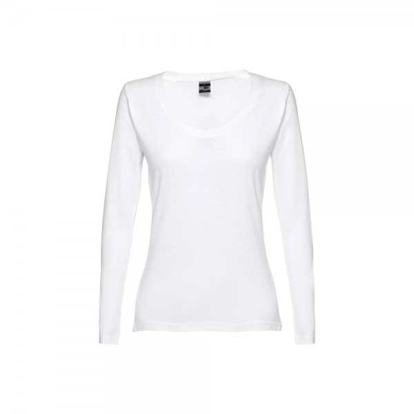 THC BUCHAREST WOMEN WH. T-shirt da donna sfiancata a maniche lunghe - Bianco