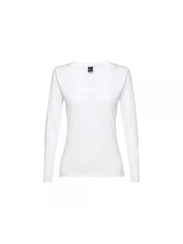 THC BUCHAREST WOMEN WH. T-shirt da donna sfiancata a maniche lunghe - Bianco THC BUCHAREST WOMEN WH. T-shirt da donna sfiancata a maniche lunghe - Bianco