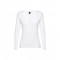 THC BUCHAREST WOMEN WH. T-shirt da donna sfiancata a maniche lunghe - Bianco