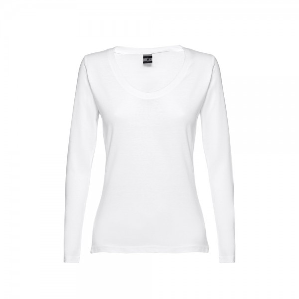 THC BUCHAREST WOMEN WH. T-shirt da donna sfiancata a maniche lunghe - Bianco