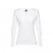 THC BUCHAREST WOMEN WH. T-shirt da donna sfiancata a maniche lunghe - Bianco