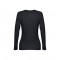 THC BUCHAREST WOMEN. T-shirt da donna sfiancata a maniche lunghe in cotone - Nero