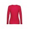 THC BUCHAREST WOMEN. T-shirt da donna sfiancata a maniche lunghe in cotone - Rosso