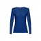 THC BUCHAREST WOMEN. T-shirt da donna sfiancata a maniche lunghe in cotone - Blu reale