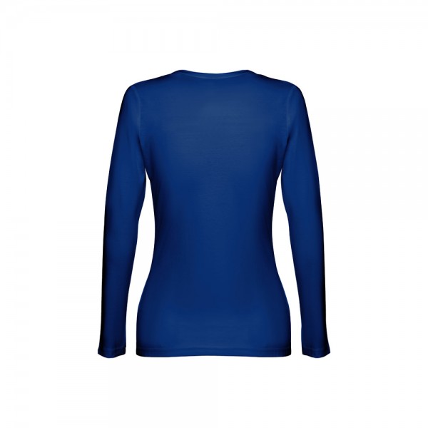 THC BUCHAREST WOMEN. T-shirt da donna sfiancata a maniche lunghe in cotone - Blu reale