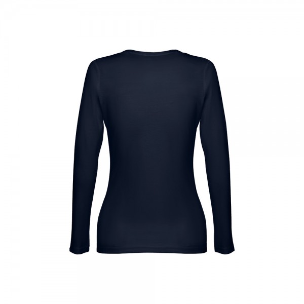 THC BUCHAREST WOMEN. T-shirt da donna sfiancata a maniche lunghe in cotone - Blu scuro