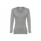 THC BUCHAREST WOMEN. T-shirt da donna sfiancata a maniche lunghe in cotone - Grigio chiaro mélange