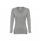 THC BUCHAREST WOMEN. T-shirt da donna sfiancata a maniche lunghe in cotone - Grigio chiaro mélange