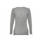 THC BUCHAREST WOMEN. T-shirt da donna sfiancata a maniche lunghe in cotone - Grigio chiaro mélange