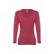 THC BUCHAREST WOMEN. T-shirt da donna sfiancata a maniche lunghe in cotone - Rosso mélange