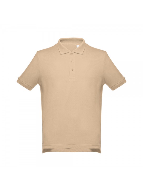 THC ADAM. Polo da uomo in cotone a maniche corte - Marrone chiaro THC ADAM. Polo da uomo in cotone a maniche corte - Marrone chiaro