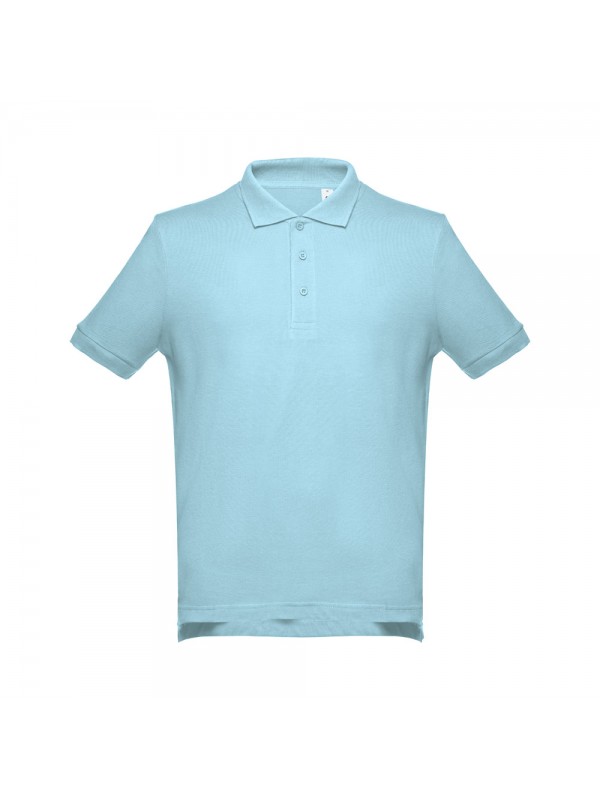 THC ADAM. Polo da uomo in cotone a maniche corte - Azzurro