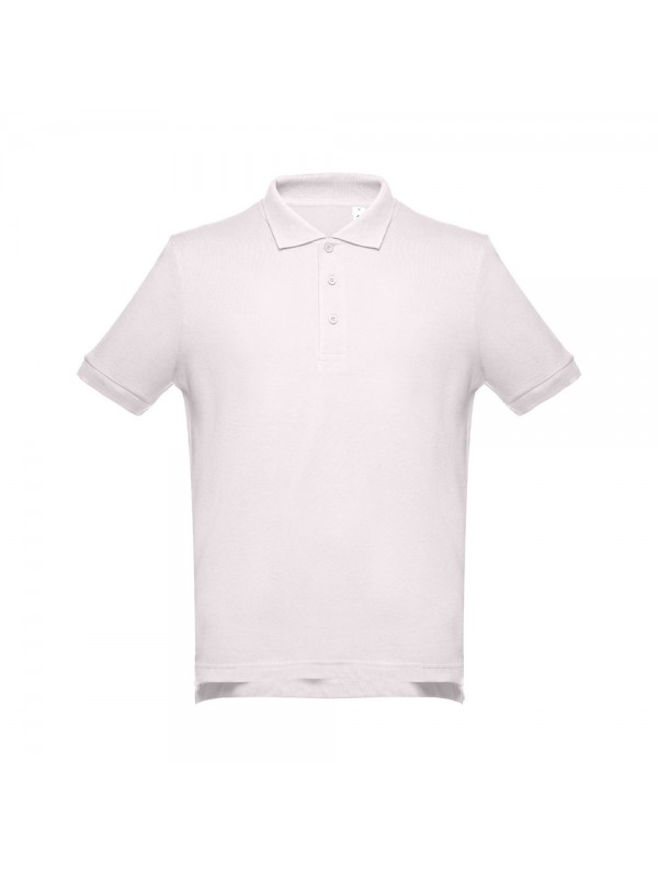 THC ADAM. Polo da uomo in cotone a maniche corte - Rosa pastello