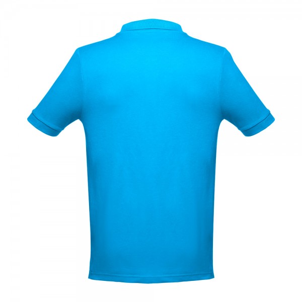 THC ADAM. Polo da uomo in cotone a maniche corte - Azzurro mare