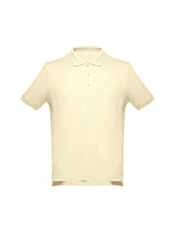 THC ADAM. Polo da uomo in cotone a maniche corte - Giallo pastello