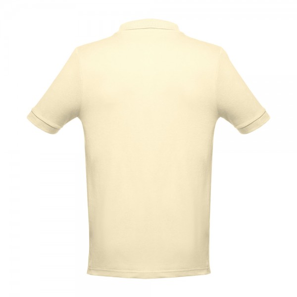 THC ADAM. Polo da uomo in cotone a maniche corte - Giallo pastello