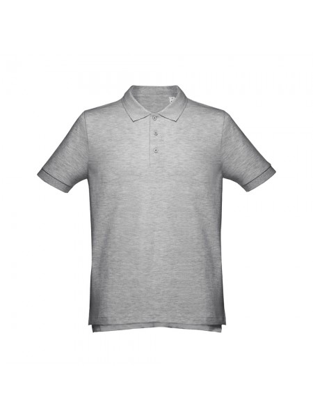 THC ADAM. Polo da uomo in cotone a maniche corte - Grigio chiaro mélange THC ADAM. Polo da uomo in cotone a maniche corte - Grigio chiaro mélange