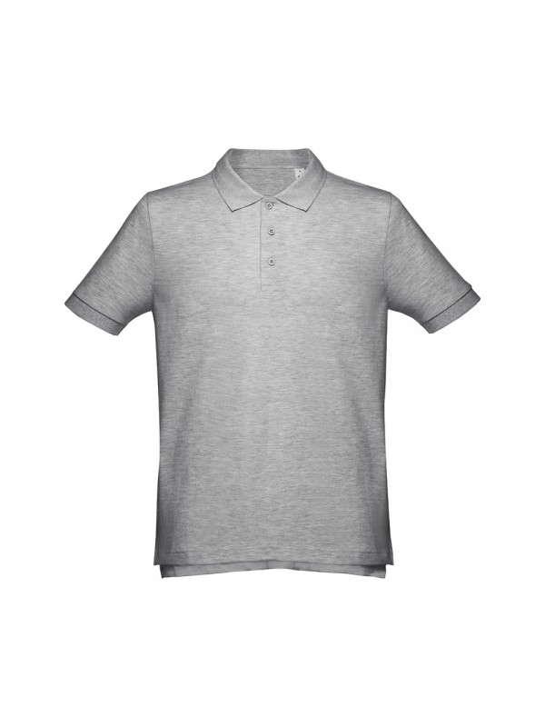 THC ADAM. Polo da uomo in cotone a maniche corte - Grigio chiaro mélange THC ADAM. Polo da uomo in cotone a maniche corte - Grigio chiaro mélange