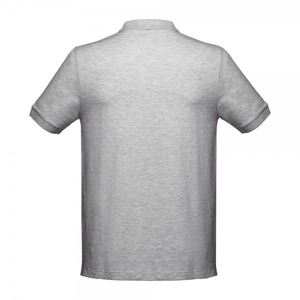 THC ADAM. Polo da uomo in cotone a maniche corte - Grigio chiaro mélange