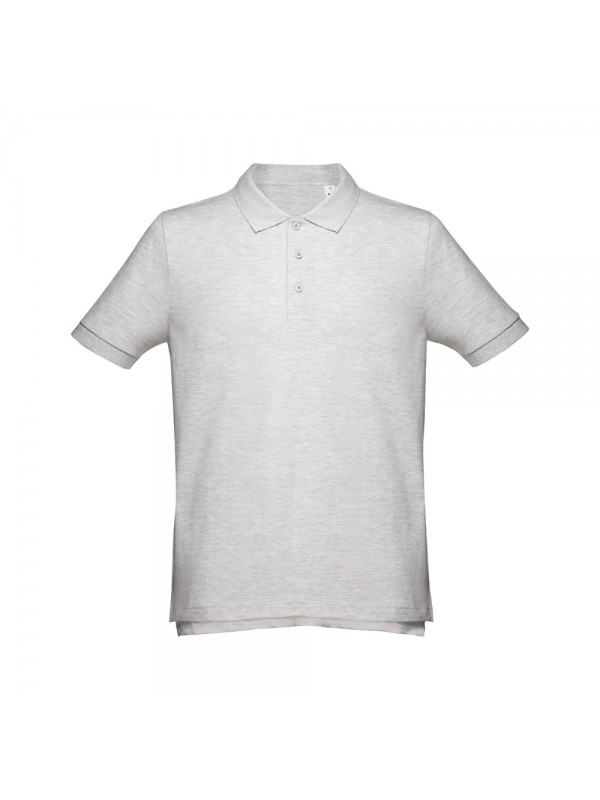 THC ADAM. Polo da uomo in cotone a maniche corte - Bianco mélange