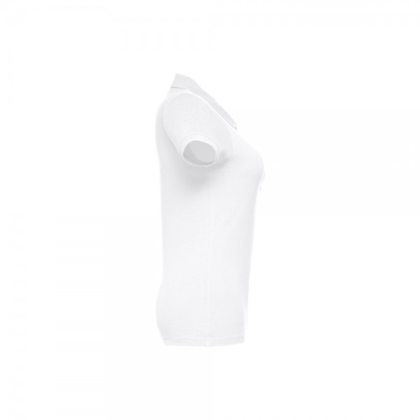 THC EVE WH. Polo da donna a maniche corte con cintura in cotone cardato - Bianco