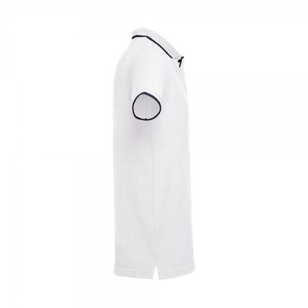 THC ROME WH. Polo da uomo in cotone bicolore. colore bianco - Bianco